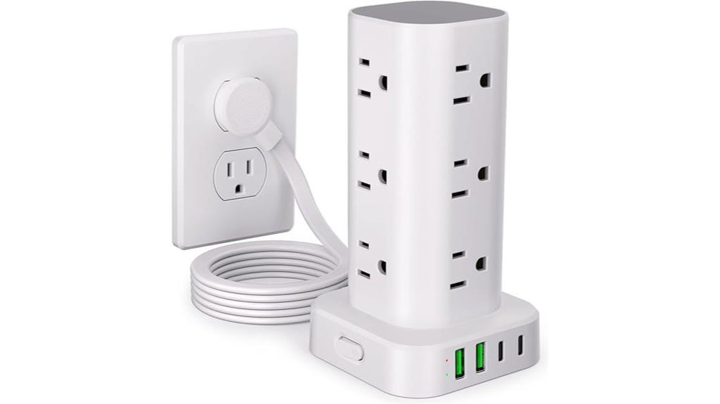 tower power strip with usb