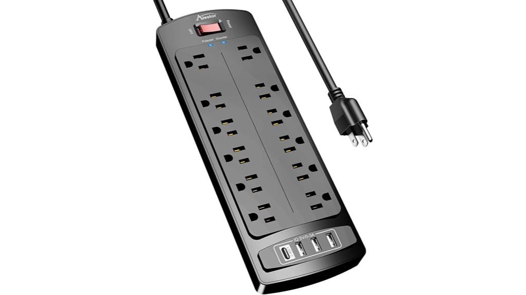 twelve outlet usb surge