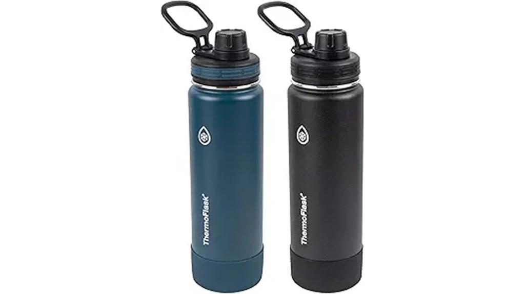 two stainless steel bottles