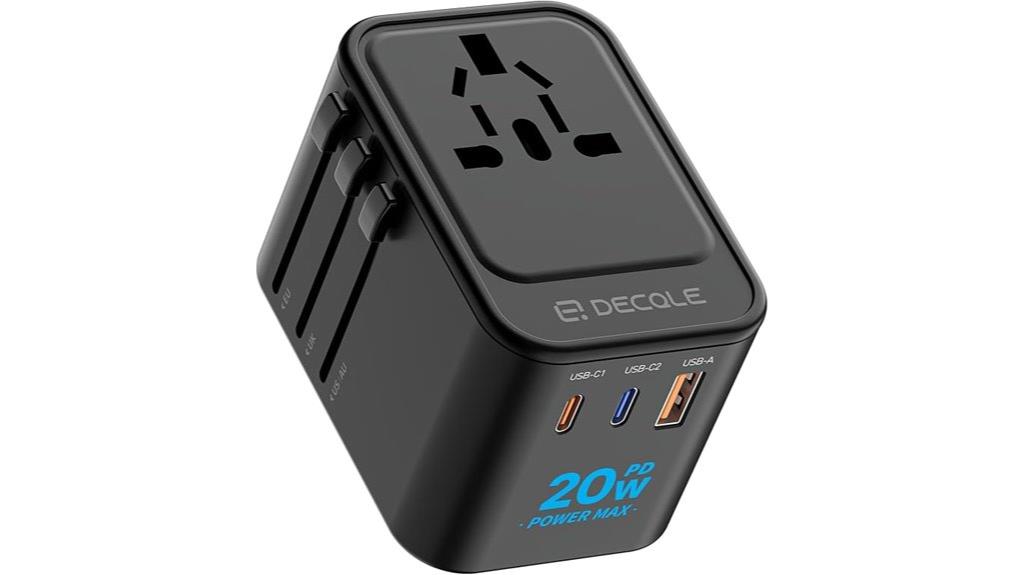 universal travel adapter with usb c