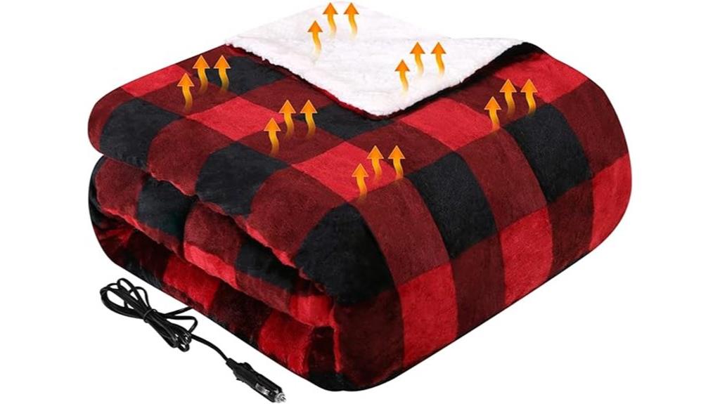 vehicle portable heated blanket
