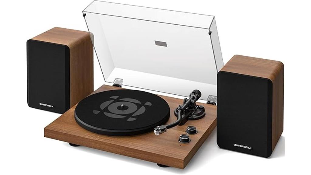 vinyl player with speakers