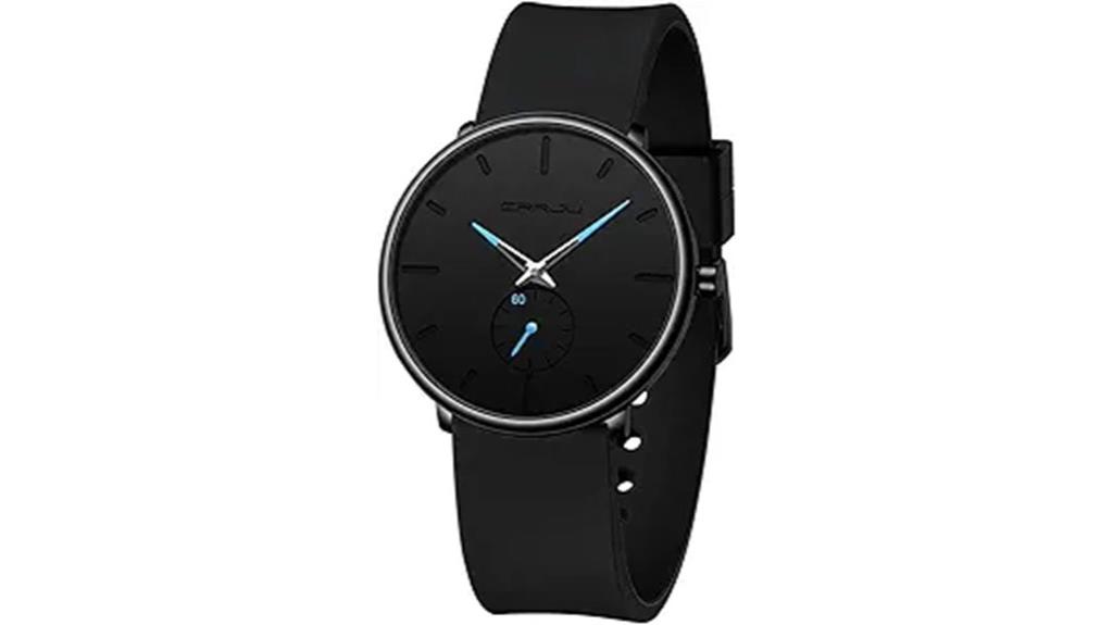 waterproof quartz silicone watch