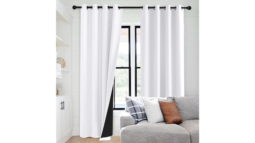 white blackout curtain panels
