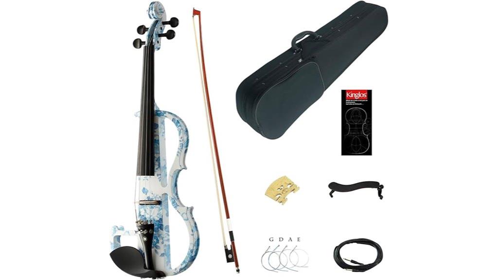 white blue flower electric violin