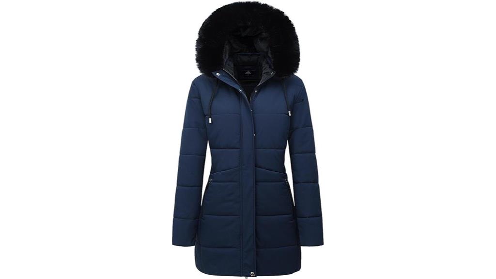 winter puffer coat with faux fur