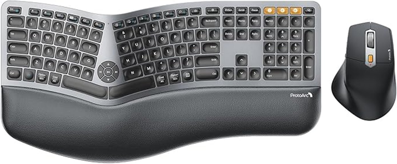 wireless ergonomic keyboard mouse