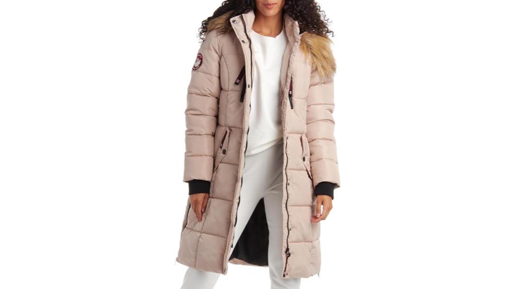 women s faux fur puffer coat