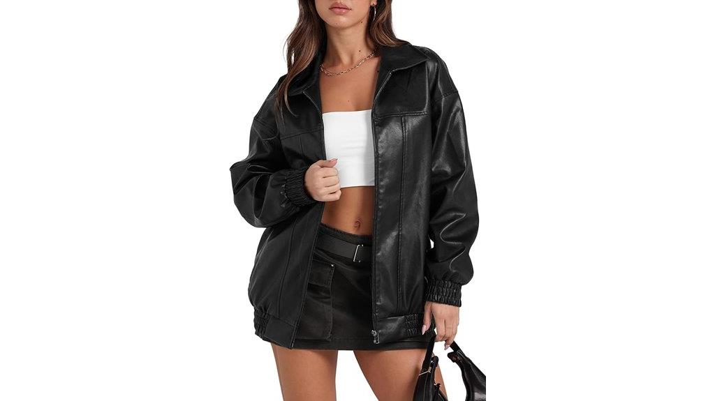 women s faux leather motorcycle coat