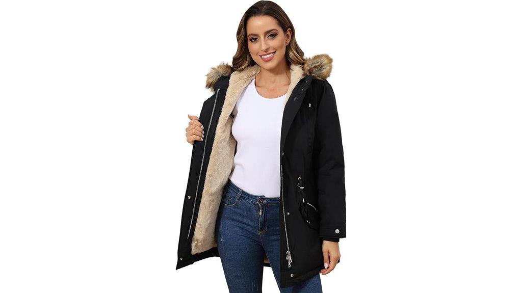 women s fleece lined parka