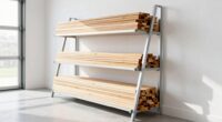 folding wall mounted lumber rack