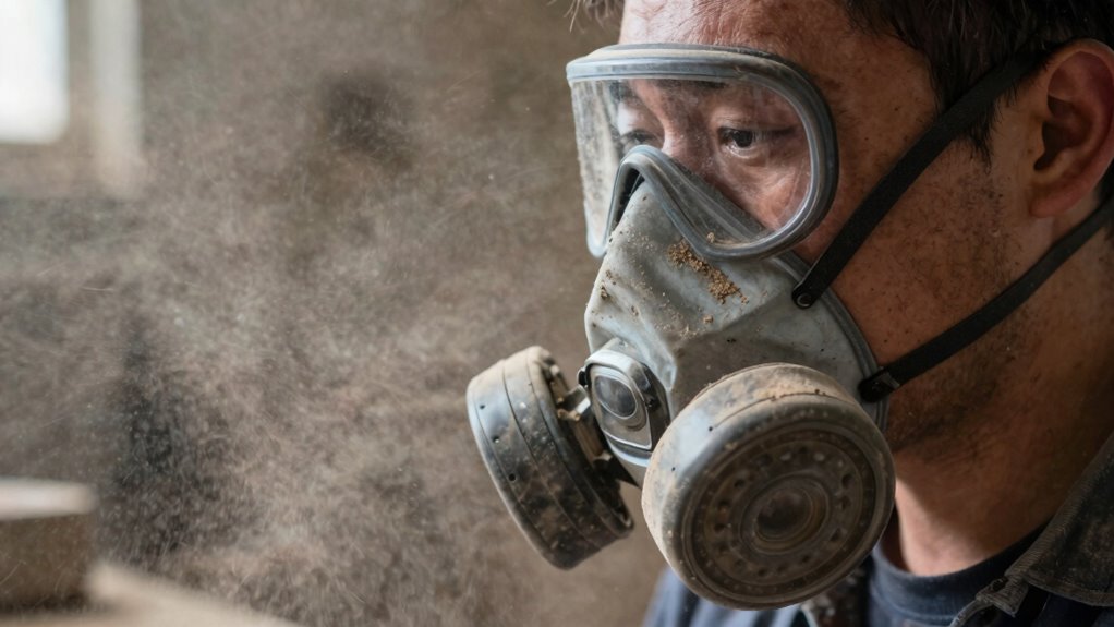 incorrect dust mask usage