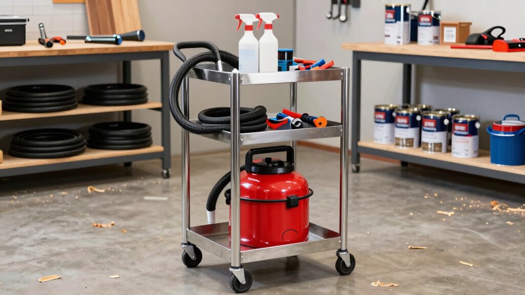organized shop vacuum cart