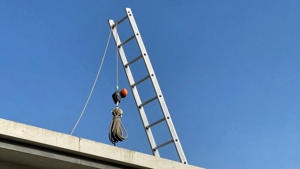 safe ladder roof setup