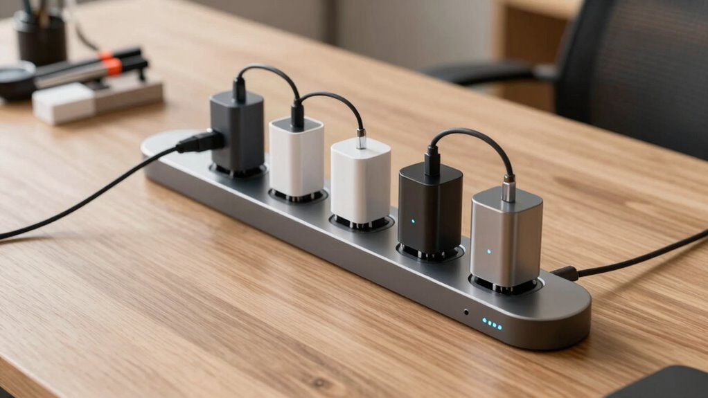wireless charging organizes workspace