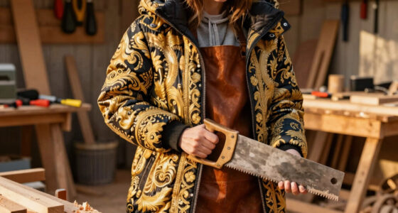 Women Sport Puffer Coats in Bold Baroque Portraits by Nieves González