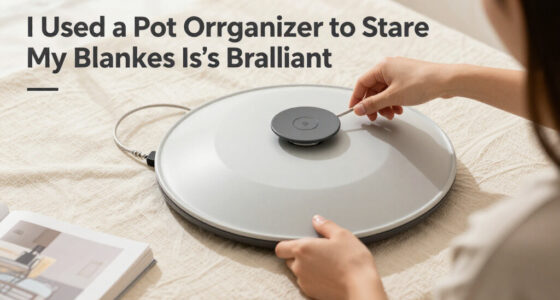 I Used A Pot Lid Organizer To Store My Blankets, And It’s Brilliant