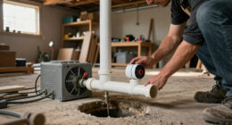 Radon Mitigation System Installed