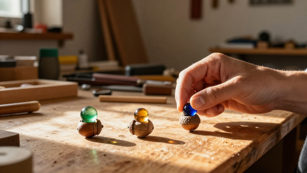 Reuse Acorn Tops And Old Marbles For A Satisfying Home Decor DIY Your Guests Will Adore