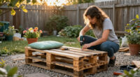 Woman Upcycles Old Wood Pallets Into A Backyard Showpiece With An Impressive DIY